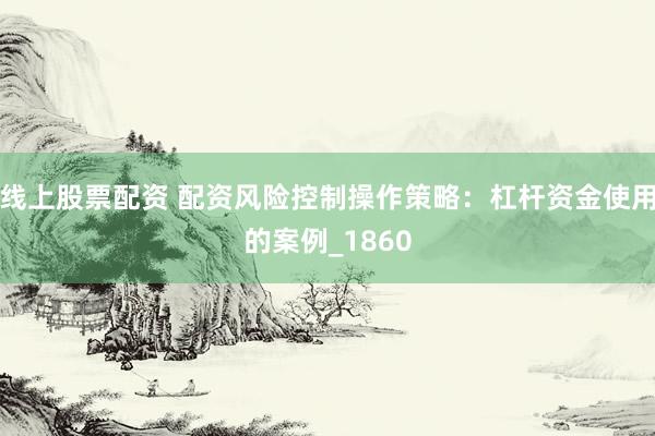 线上股票配资 配资风险控制操作策略：杠杆资金使用的案例_1860