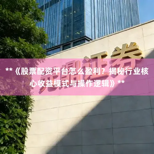 **《股票配资平台怎么盈利？揭秘行业核心收益模式与操作逻辑》**