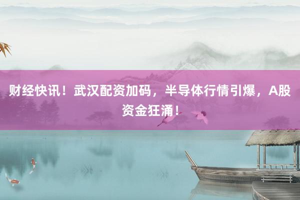 财经快讯！武汉配资加码，半导体行情引爆，A股资金狂涌！