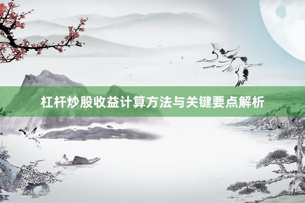 杠杆炒股收益计算方法与关键要点解析