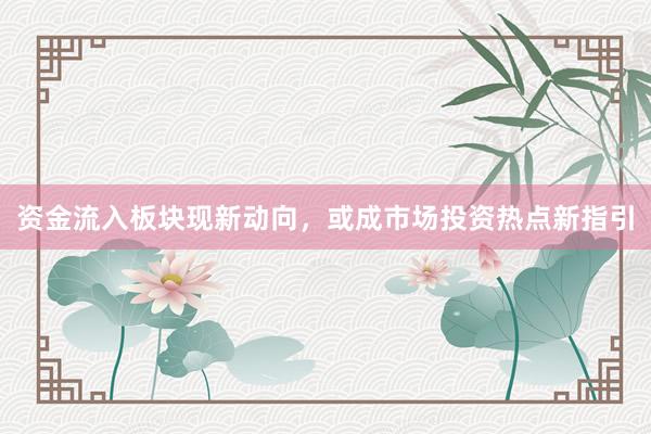资金流入板块现新动向，或成市场投资热点新指引