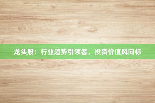 龙头股：行业趋势引领者，投资价值风向标